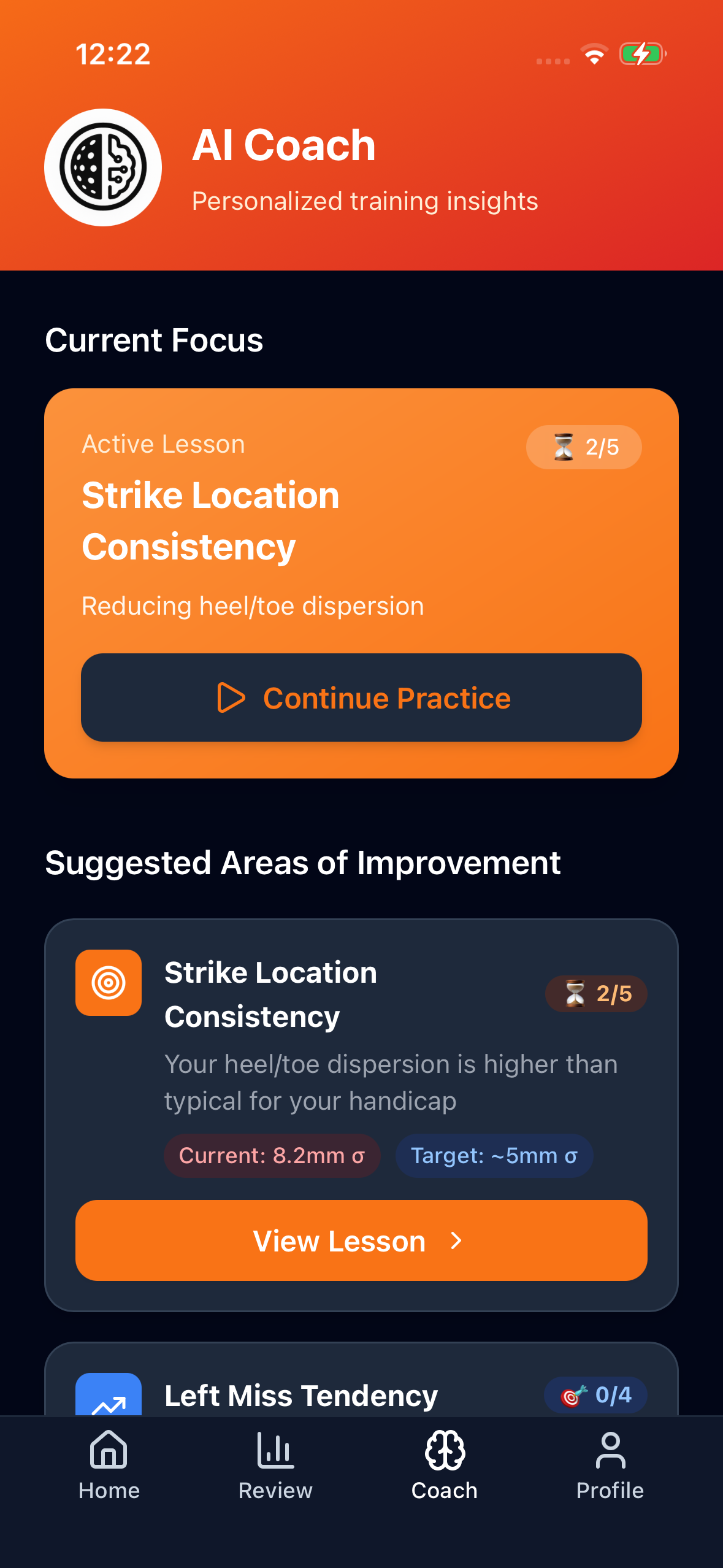 AI Coach interface